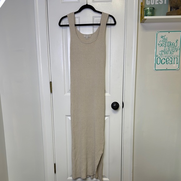 Barefoot Dreams Tan Sheath Maxi Dress Sleeveless Casual